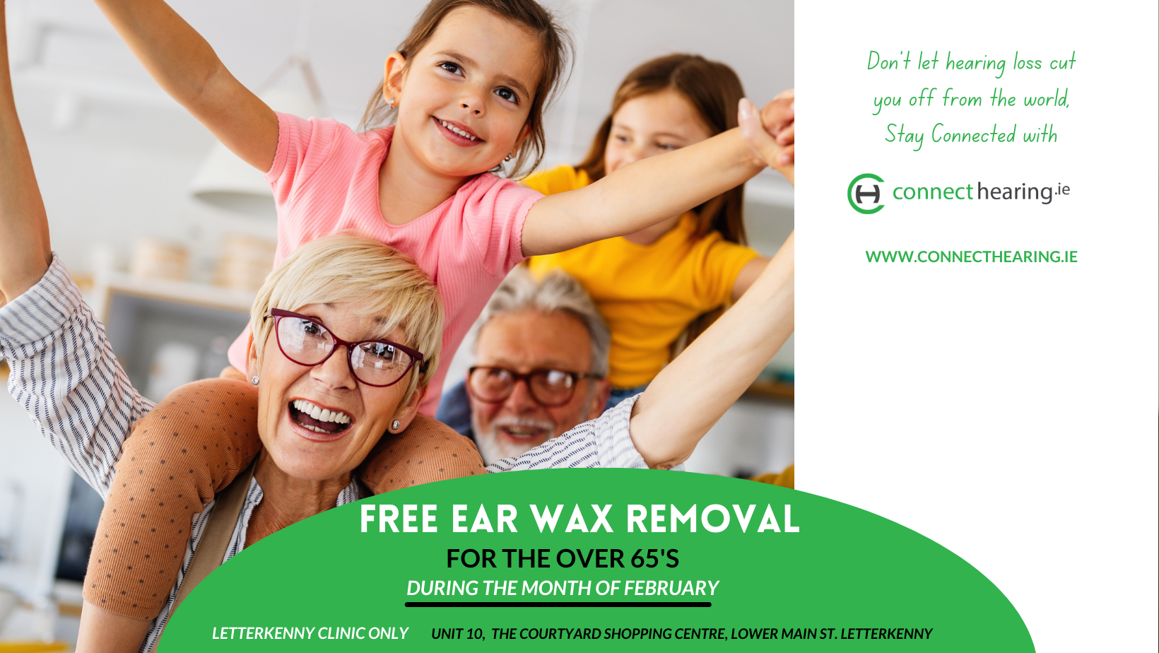 Free ear wax removal in Letterkenny